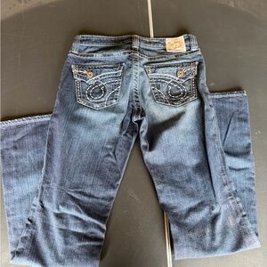 Big Star Women's Dark Blue Boot Cut Jeans with Embroidered Pockets